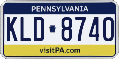 PA license plate KLD8740
