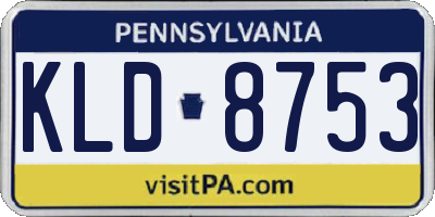 PA license plate KLD8753