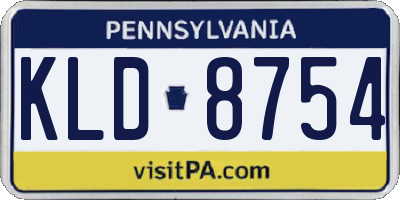 PA license plate KLD8754