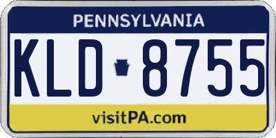 PA license plate KLD8755