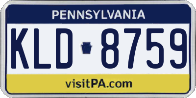 PA license plate KLD8759