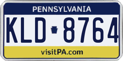 PA license plate KLD8764