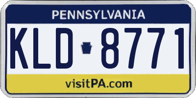 PA license plate KLD8771