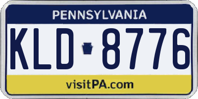 PA license plate KLD8776