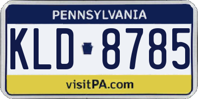 PA license plate KLD8785