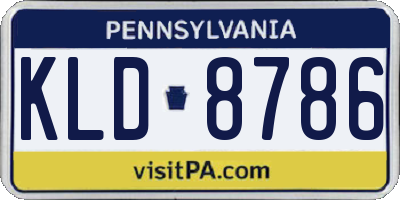 PA license plate KLD8786