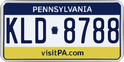 PA license plate KLD8788