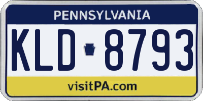 PA license plate KLD8793