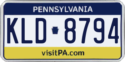PA license plate KLD8794