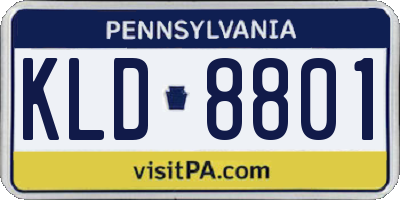 PA license plate KLD8801