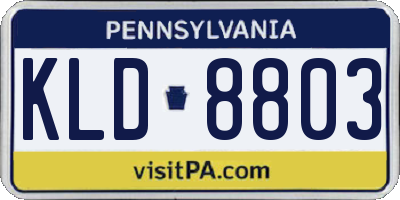 PA license plate KLD8803