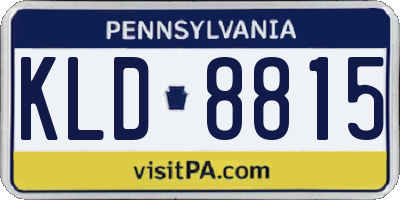 PA license plate KLD8815