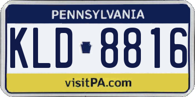 PA license plate KLD8816