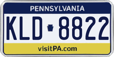 PA license plate KLD8822