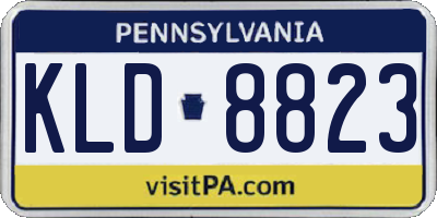 PA license plate KLD8823