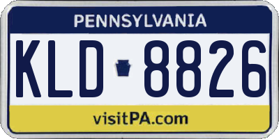 PA license plate KLD8826