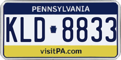 PA license plate KLD8833