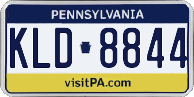 PA license plate KLD8844
