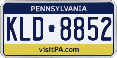 PA license plate KLD8852