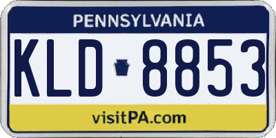 PA license plate KLD8853