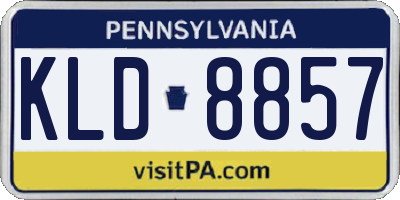 PA license plate KLD8857
