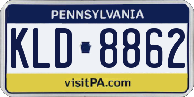 PA license plate KLD8862