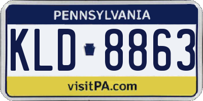 PA license plate KLD8863