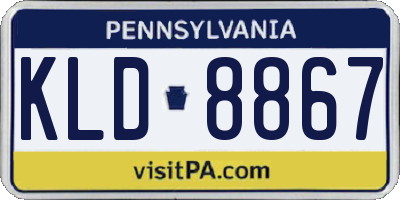 PA license plate KLD8867