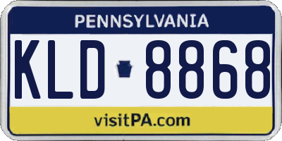PA license plate KLD8868