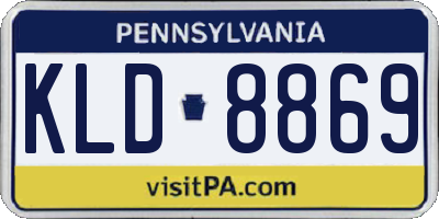 PA license plate KLD8869