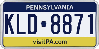 PA license plate KLD8871