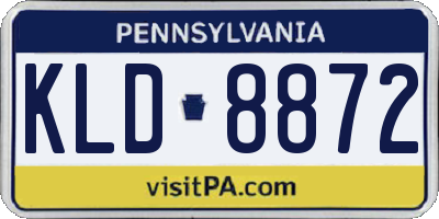 PA license plate KLD8872