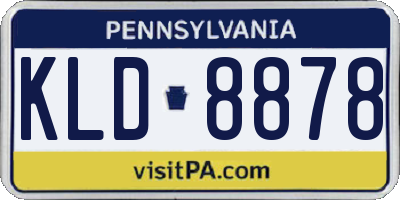 PA license plate KLD8878