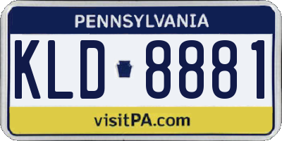 PA license plate KLD8881