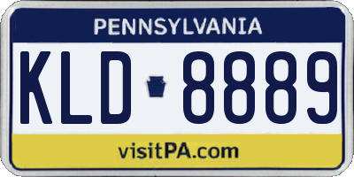 PA license plate KLD8889