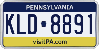 PA license plate KLD8891