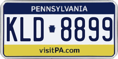 PA license plate KLD8899