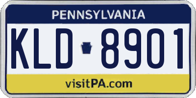 PA license plate KLD8901