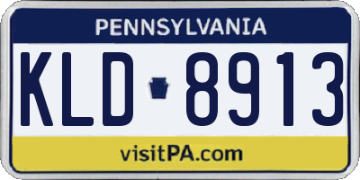 PA license plate KLD8913