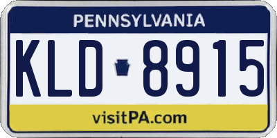PA license plate KLD8915
