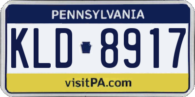 PA license plate KLD8917