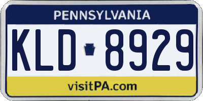 PA license plate KLD8929