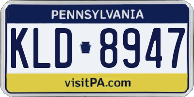 PA license plate KLD8947