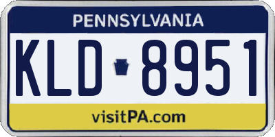 PA license plate KLD8951