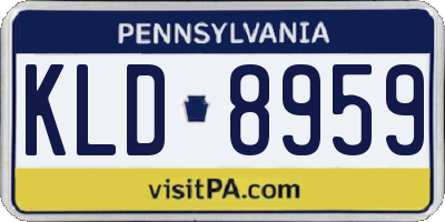 PA license plate KLD8959