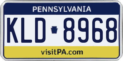 PA license plate KLD8968