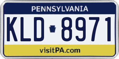 PA license plate KLD8971