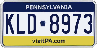 PA license plate KLD8973