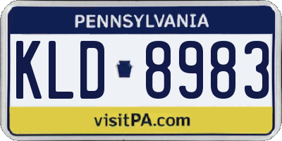 PA license plate KLD8983