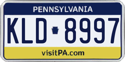 PA license plate KLD8997